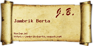 Jambrik Berta névjegykártya